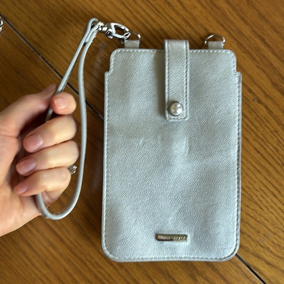 WHBM metallic silver crossbody & clutch phone bag - Picture 9 of 11